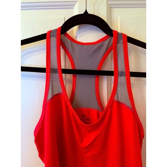 Athleta Bright Pink Racerback Workout Tank with Grey Mesh - Women's Size XS - Picture 2 of 9